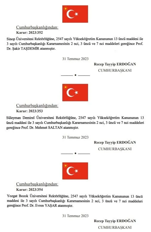 Resmi Gazete yayımlandı! Yüksek Öğretim Kurulu üyeliğine yeni atamalar...