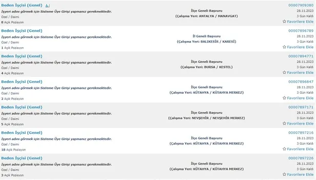 KPSS’SİZ MÜLAKATSIZ 29 BİN İŞÇİ ALINACAK! İŞKUR ilkokul mezunu alım yapacak kurumların listesini ve ilanları açıkladı