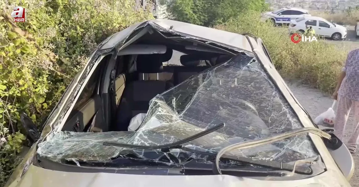 Alanya’da otomobil şarampole uçtu :1 yaralı