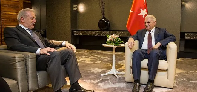 Başbakan Yıldırım, Avramopoulos ile görüştü