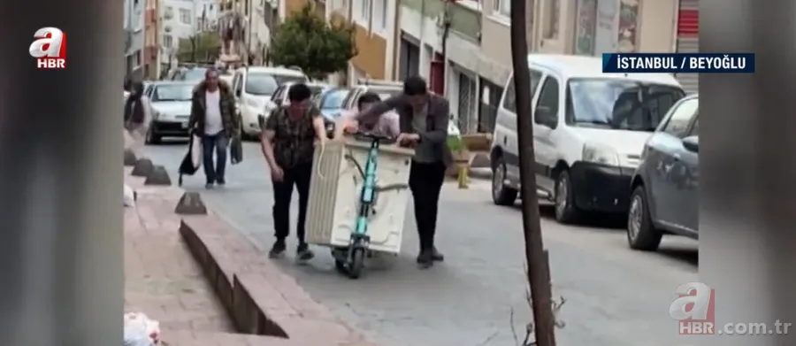 Sokakta şoke eden manzara! Vatandaşlar şaşkınlıkla izledi... Çamaşır makinesini... 2