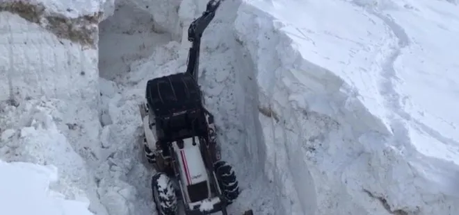 3 günde açılan 1,5 kilometrelik yol 3 saatte kapandı! Van’da kar kalınlığı 9 metreyi buldu