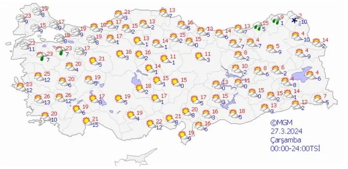 HAVA DURUMU | Bir tarafta kuvvetli kar ve diğer tarafta sağanak! Meteoroloji il il uyardı | 23-27 Mart 2024 - 15