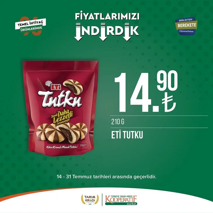 Tarım Kredi Market indirimlerinde son 6 gün! Katalogda yok yok! Çamaşır deterjanı 99.90, Ayçiçek yağı 36.90, Süzme peynir 64.90, zeytin 57.90 TL...
