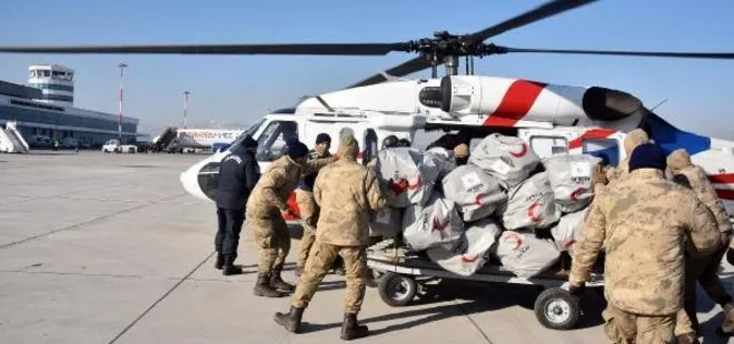 Türkiye asrın felaketinde tek yürek! Depremzedeler için jandarma helikopterleri seferber edildi