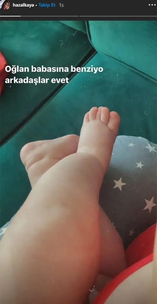 Hazal Kaya oğlu Fikret Ali’nin capslerini paylaştı! Yazdığı notla kahkaha attırdı