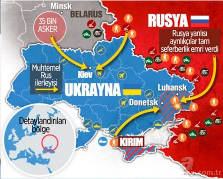 Rusya-Ukrayna savaşı nasıl sonuçlanır? İşte Rusya’nın Ukrayna’yı olası işgal rotaları!