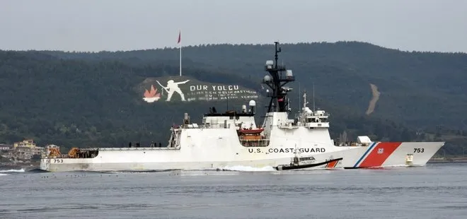 ABD Sahil Güvenlik gemisi Çanakkale Boğazı’ndan geçti! Dikkat çeken görüntü