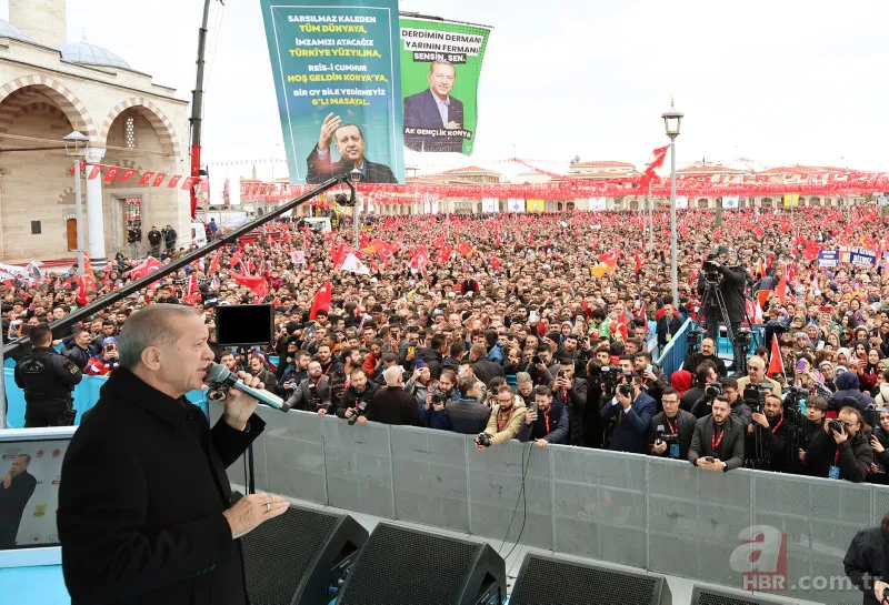 Konya'da Başkan Erdoğan coşkusu! Toplu açılış töreninde dikkat çeken pankart! 6'lı masaya gönderme 11