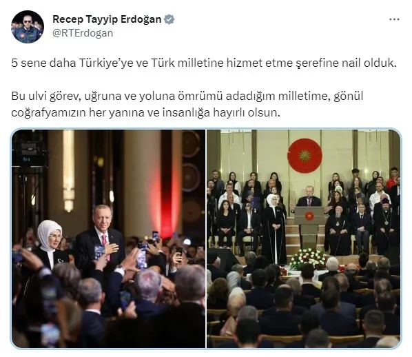 1685809259201.jpg Başkan Erdoğan'dan törenin ardından ilk mesaj: Gayret bizden tevfik Allah'tan! - 1