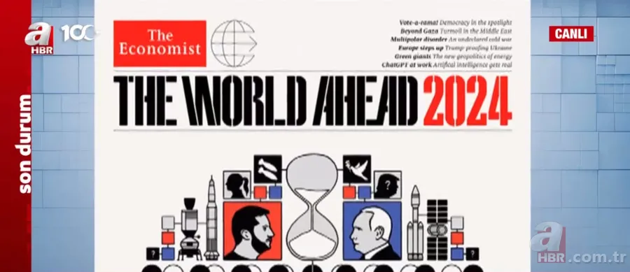 The Economist'in 2024 kapağı ne mesaj veriyor? Dünyayı 2024'te ne bekliyor? Kaosun resmi mi? 3