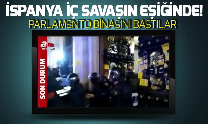 Katalanlar parlamento binasına dayandı!