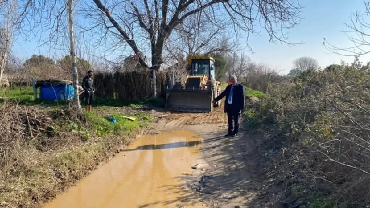 Sultanhisar'da bozulan yollar yeniden yapıyor