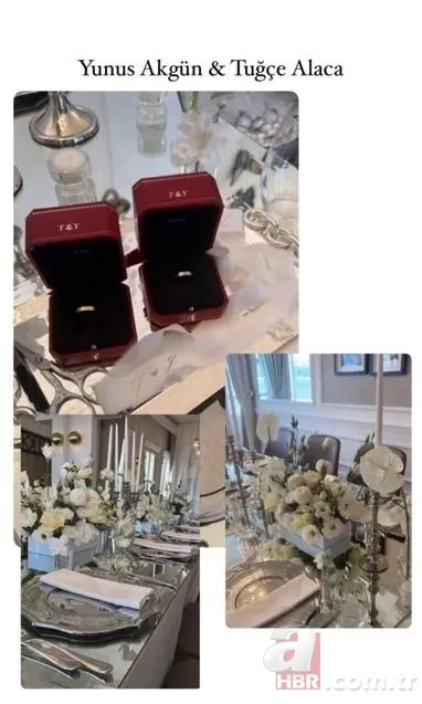 Galatasaray'ın yıldızı Yunus Akgün ellerinde çiçekle! Tuğçe Alaca ile en mutlu günü | İşte nişandan ilk kareler 3