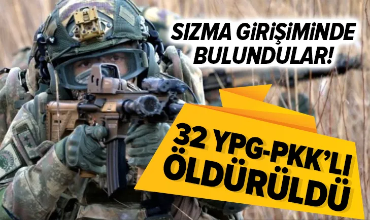 Son dakika: MSBden flaş açıklama: Barış Pınarı bölgesine sızmaya çalışan 32 PKK-YPGli öldürüldü
