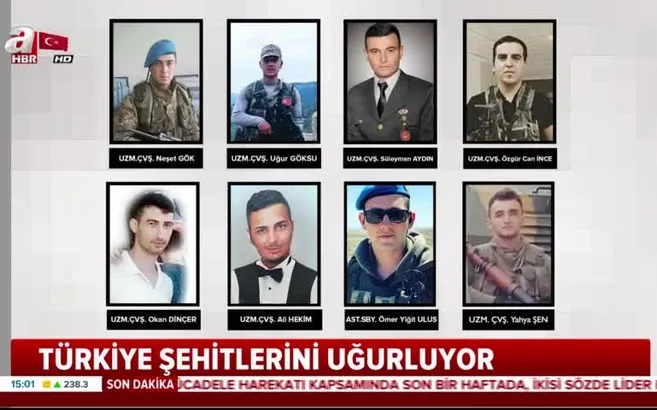 Türkiye Batman'da şehit olan 8 kahramanını son yolcuğuna uğurladı