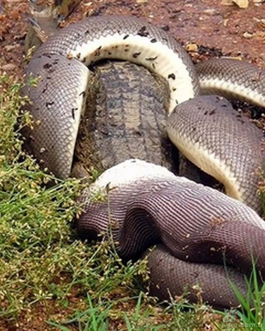 Dev piton ile timsahın yaşam savaşı! O anlar böyle görüntülendi... 4
