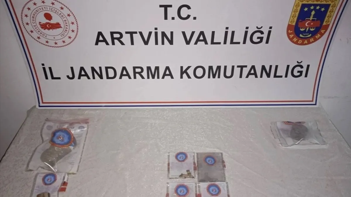 Artvin'de uyuşturucu operasyonunda yakalanan 2 zanlı tutuklandı