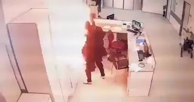 Hastanenin acil servisinde patlama! Hemşire alev topunun arasında kaldı