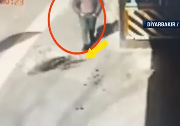 Düşen çanak antenden saniyelerle kurtuldu