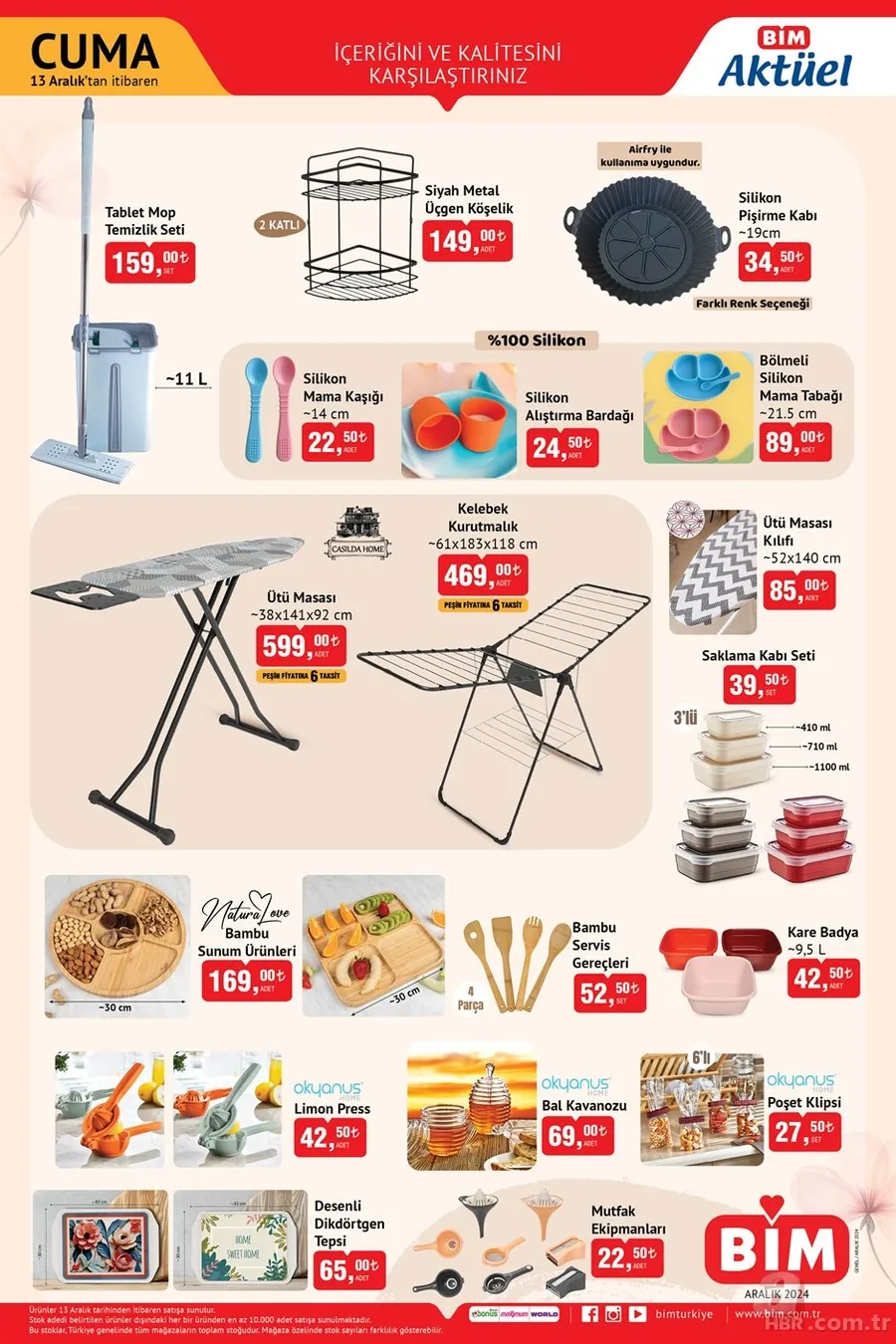 BİM aktüel 10-13 Aralık 2024 | 5 litre ayçiçek yağı 279 TL, ısıtıcı çeşitleri 339 TL'den başlayan fiyatlarla satışta... 4