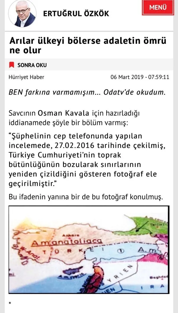 Osman Kavala, Ertuğrul Özkök, Oda TV ve Halk TV’yi yalanlıyor!