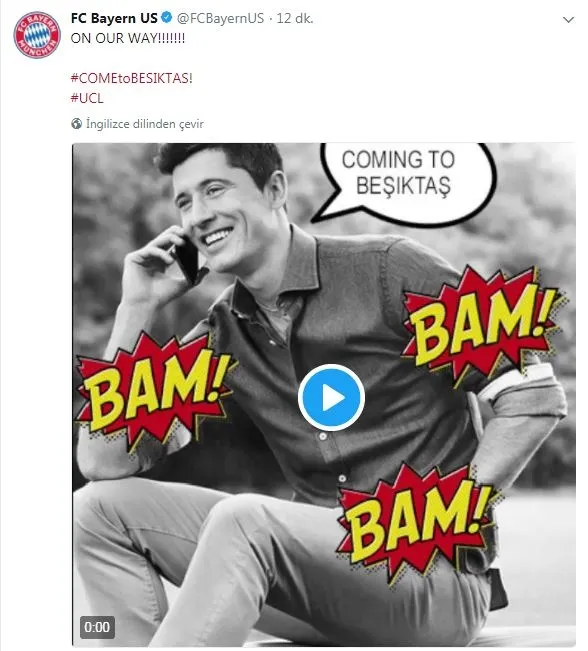 Bayern Münih'ten Beşiktaş paylaşımı - 1