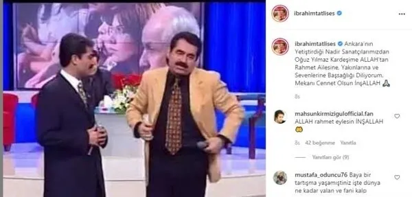 Küs öldü demişlerdi! İbrahim Tatlıses’ten Oğuz Yılmaz paylaşımı geldi