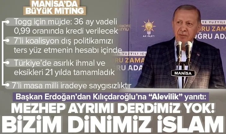 Başkan Erdoğan’dan Kılıçdaroğlu’na Alevilik yanıtı: Bizim mezhep ayrımı derdimiz yok! Bizim tek dinimiz var İslam!