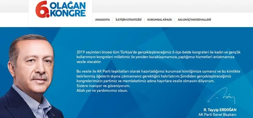 AK Parti'den 6. Olağan Kongre'ye özel web sitesi