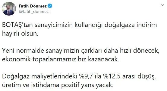 Son dakika: Hazine ve Maliye Bakanı Berat Albayrak’tan doğalgaz indirimi ve istihdam mesajı