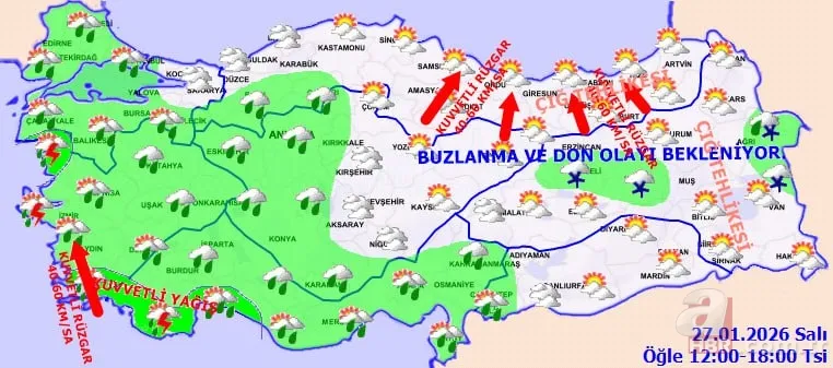 Türkiye'ye yeni sistem giriş yaptı: 17 il alarmda! Yağış, kar ve fırtına uyarısı 19