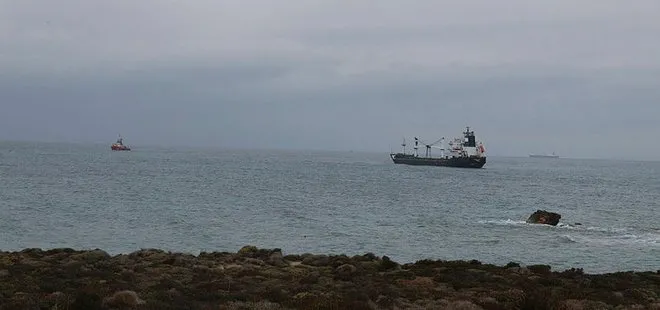 Son dakika: Bozcaada açıklarında karaya oturan kum yüklü gemi kurtarılmayı bekliyor