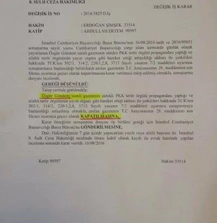 Özgür Gündem Gazetesi kapatıldı - 1