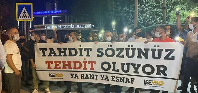 Servisçilerden İmamoğlu’na İBB önünde protesto: Belediye plaka satmak istiyorsa hodri meydan