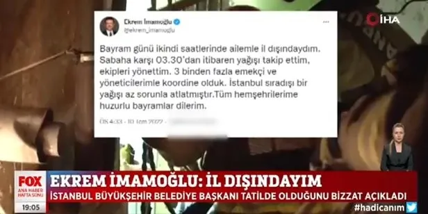 İstanbul’daki sel olayı: İBB Başkanı Ekrem İmamoğlu’nu FOX TV de topa tuttu