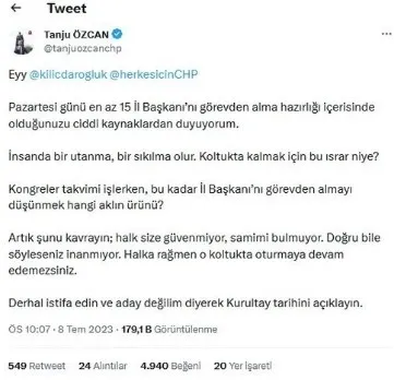 1688854129022.jpg Kemal Kılıçdaroğlu hakkında bomba iddia! Hedefinde tam 15 il başkanı var! Tanju Özcan duyurdu: Hazırlık yapıyor... - 5
