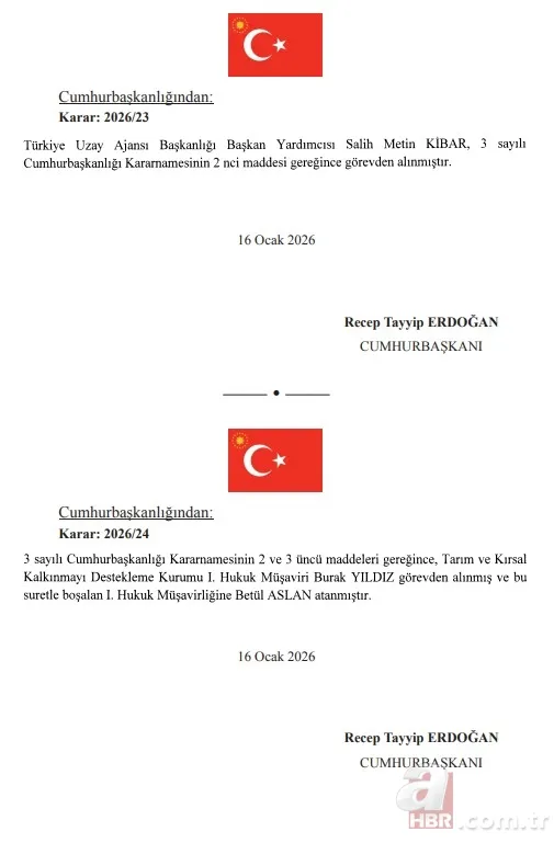 Bazı bakanlık ve kurumlarda görev değişikliği! Atama Kararları Resmi Gazete'de 11