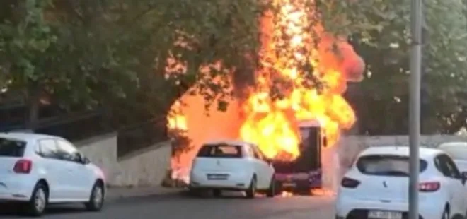 Son dakika: Sarıyer’de İETT otobüsü alev alev yandı