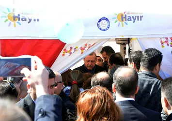 Cumhurbaşkanı Erdoğan "hayır" standında