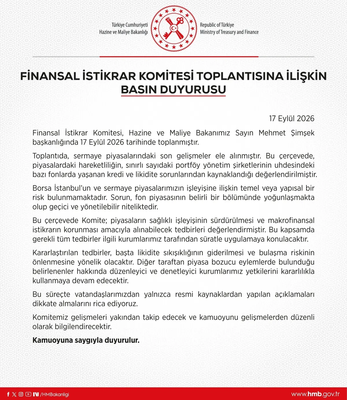 Finansal İstikrar Komitesi açıkladı: Sermaye piyasalarında yapısal risk yok - 3