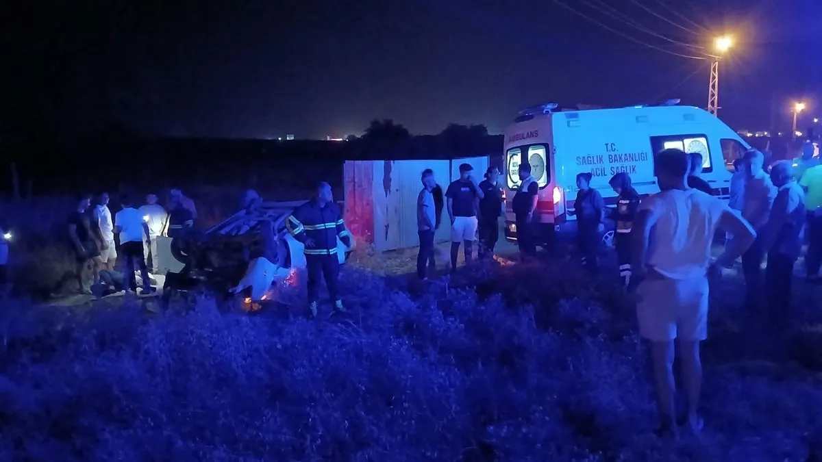Takla atan otomobil ters döndü: 3 yaralı