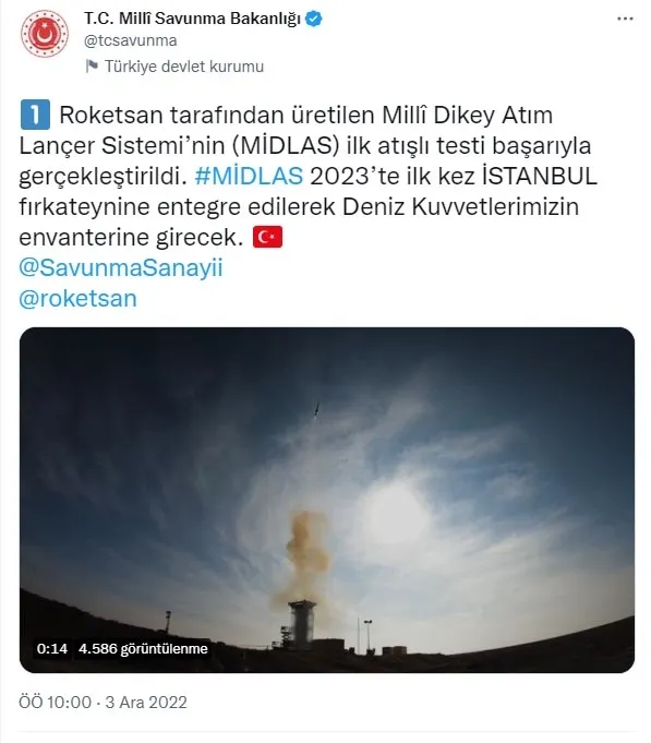 MİDLAS'ın test atışı başarıyla gerçekleşti: Hisar'ı ateşledi! 2023'te Deniz Kuvvetlerinin envanterine girecek - 3