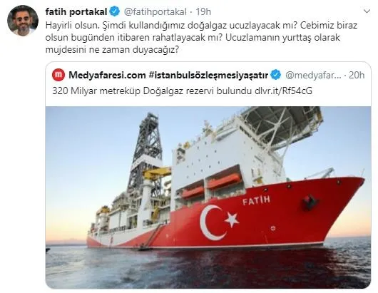 FOX'un spikeri Fatih Portakal'dan Türkiye'nin doğal gaz keşfi için gönülsüz paylaşım! Tepki yağdı... - 1