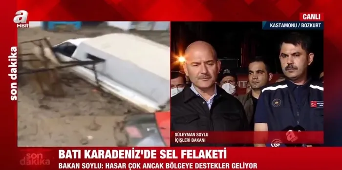 Son dakika: Bakan Soylu ve Bakan Kurum’dan sel felaketinden etkilenen Kastamonu’da flaş açıklamalar