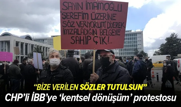 İBB binası önünde 'kentsel dönüşüm' protestosu: Bize verilen sözler tutulsun