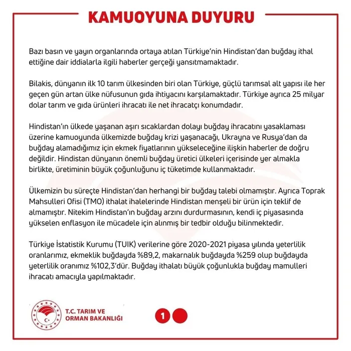 Tarım ve Orman Bakanlığından Hindistan iddialarına yanıt - 3