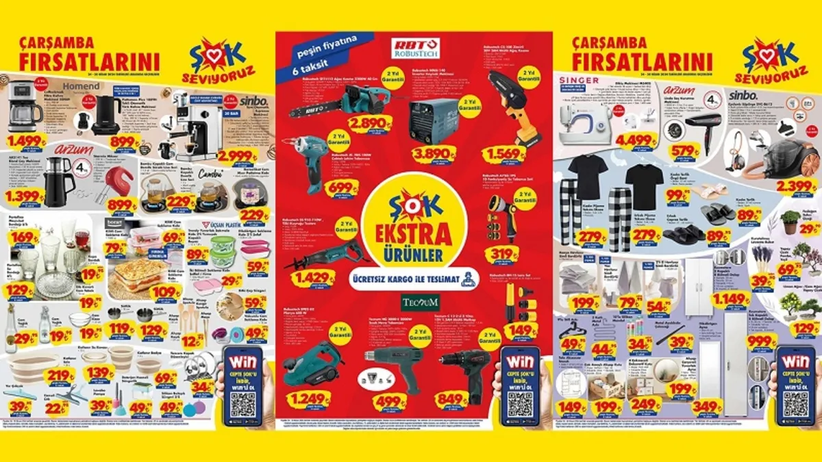 ŞOK 29 Nisan aktüel kataloğu yayınlandı! ŞOK’ta Filtre Kahve Makinesi, Dikiş Makinesi, Oyuncu bilgisayarı ve daha fazlası ucuza satışta
