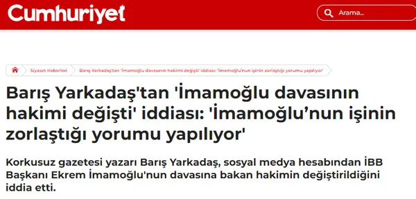 CHP medyasının Ekrem İmamoğlu’nu kurtarmak için başlattığı algı çöktü! O hakimin FETÖ evinde kaldığı ortaya çıktı