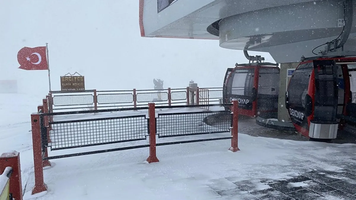 Erciyes Dağı beyaza büründü: Yoğunlaşarak devam edecek